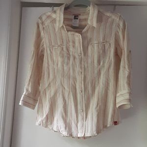 Ladies North Face button down 3/4 sleeve